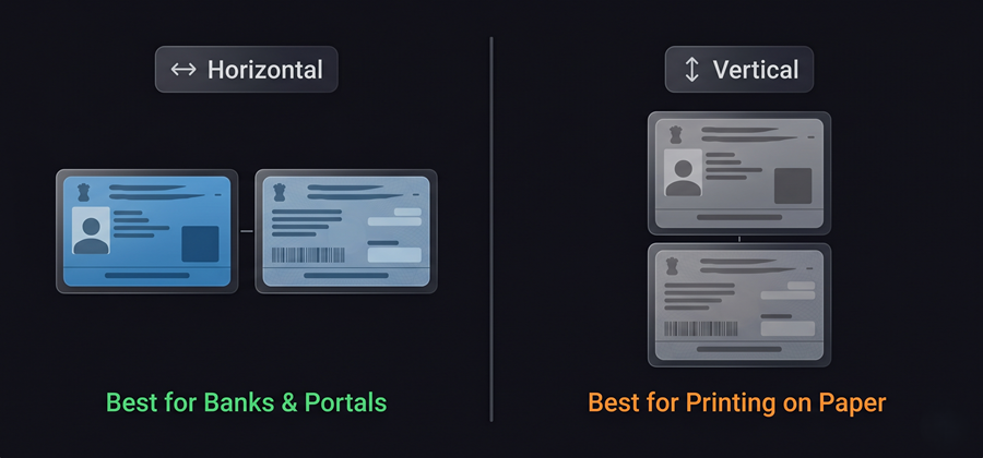 Horizontal vs Vertical Split Axis Document Merging Layouts Chart