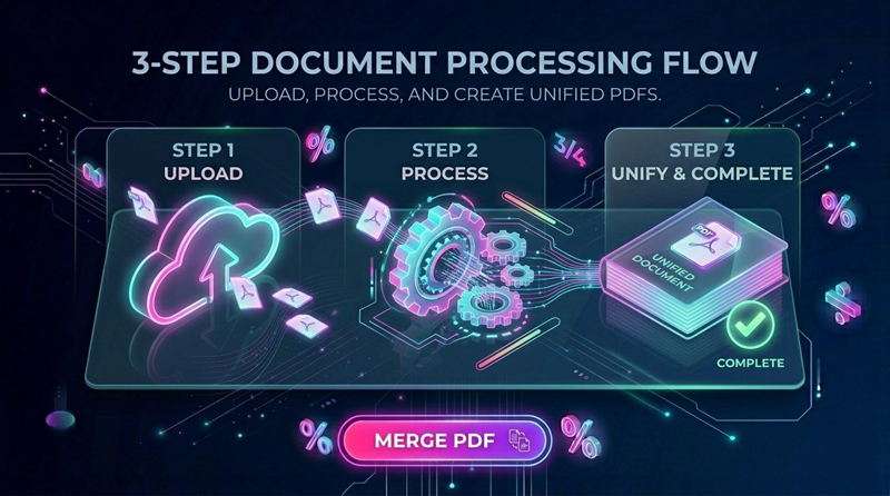 3 Simple steps to merge PDF files
