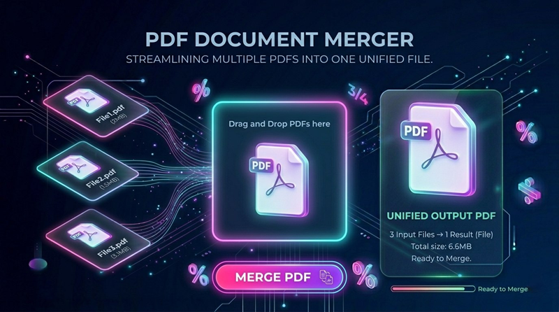 ToolsAI Pro Free PDF Merger Tool Interface